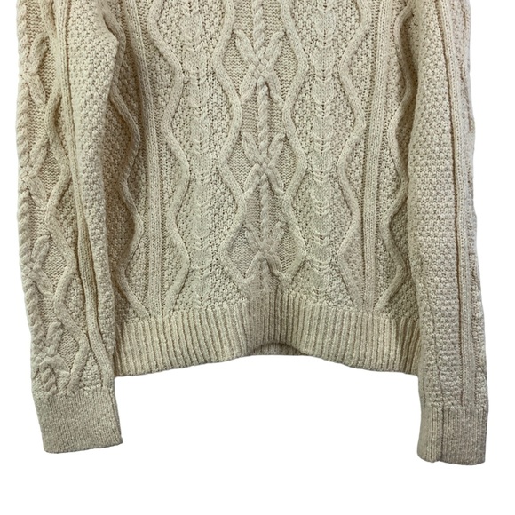 BANANA REPUBLIC Long Sleeve Sweater Cable Knit Sweater Chunky Cream Sweater K15 - Picture 3 of 8